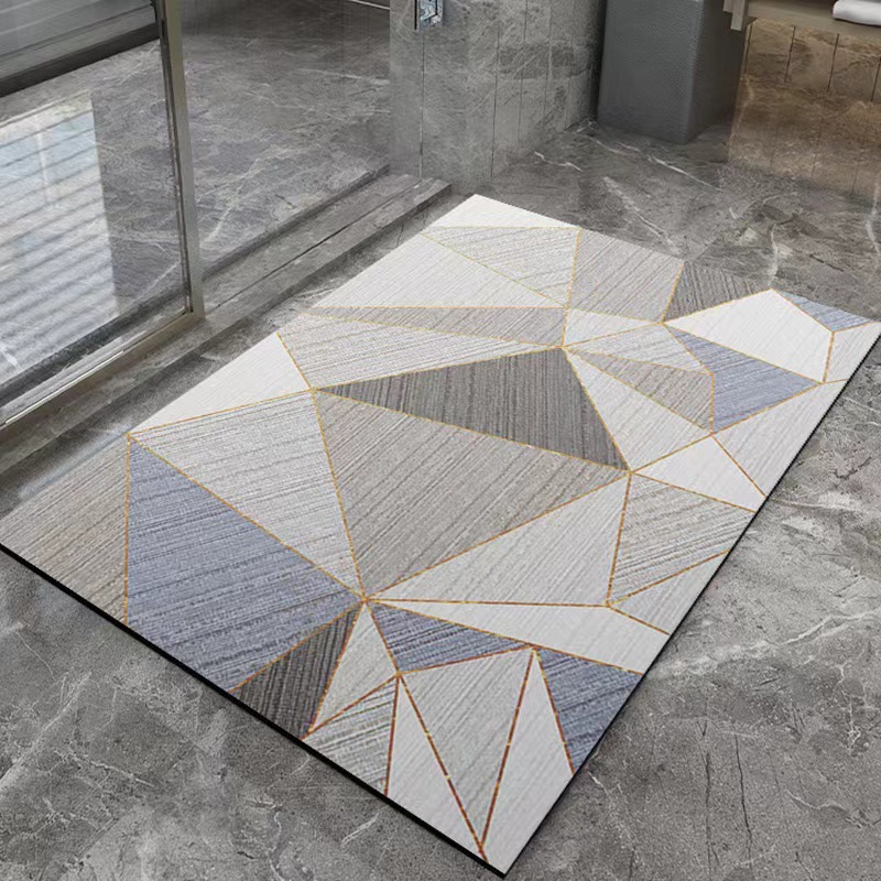 Non Slip Quick Dry Absorbent Thin Rubber Bathroom Floor Mats