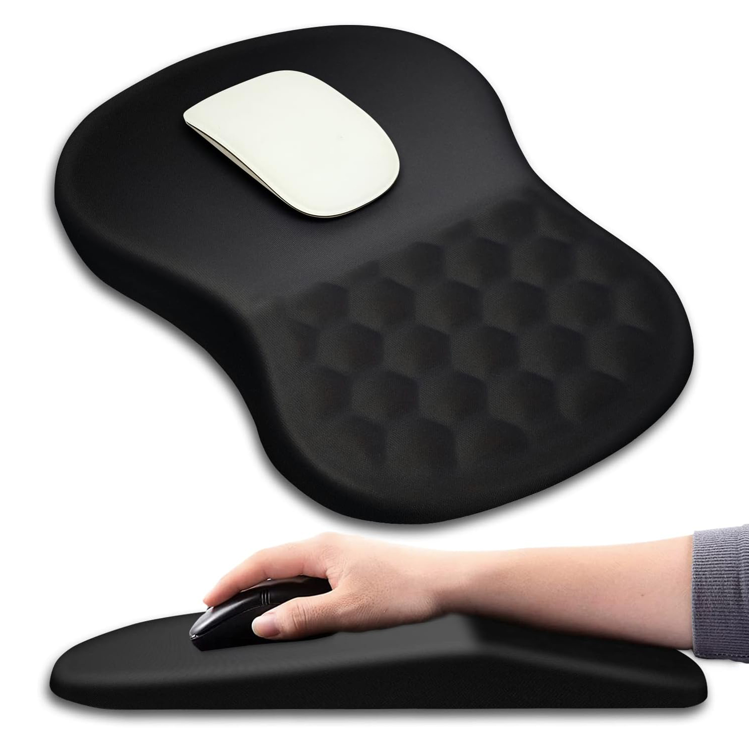 Ergonomic Mouse Pad Non-Slip Pu Base Wrist Rest Mouse Pad With Memory Foam